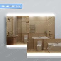 Зеркало 315ч3 с LED подсветкой 9,6 Вт 70 х 100 см с сенсорным выключателем и часами